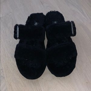 Black Ugg Birkenstock slippers